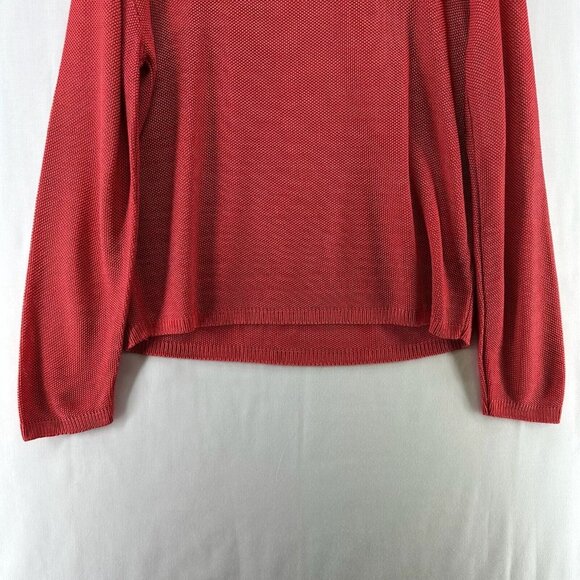 Chico's Design Sweater Size M/L Round Neck Long Sleeve Pullover Rayon Rust Red - Picture 4 of 9
